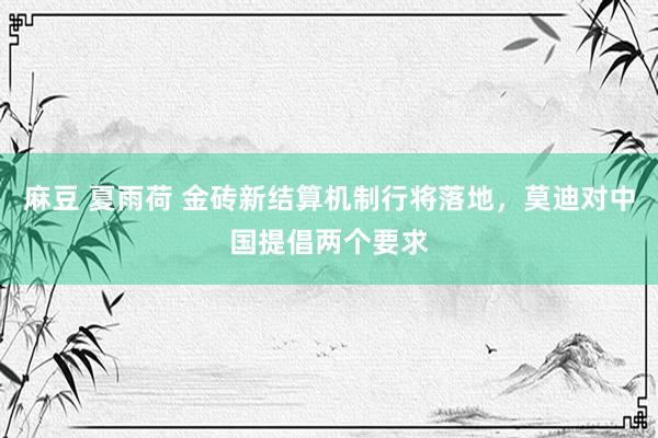 麻豆 夏雨荷 金砖新结算机制行将落地，莫迪对中国提倡两个要求