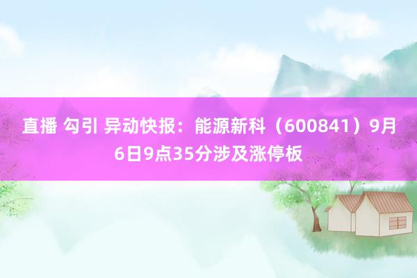 直播 勾引 异动快报：能源新科（600841）9月6日9点35分涉及涨停板
