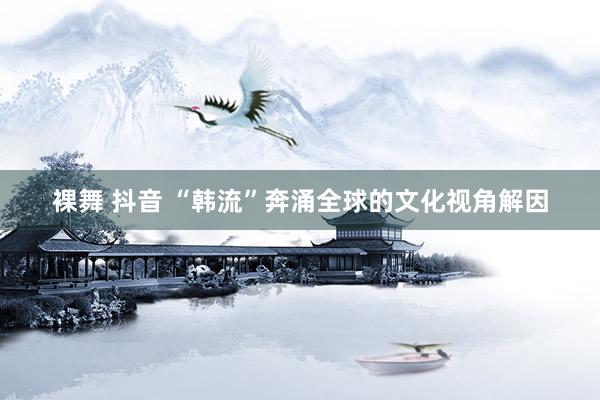 裸舞 抖音 “韩流”奔涌全球的文化视角解因