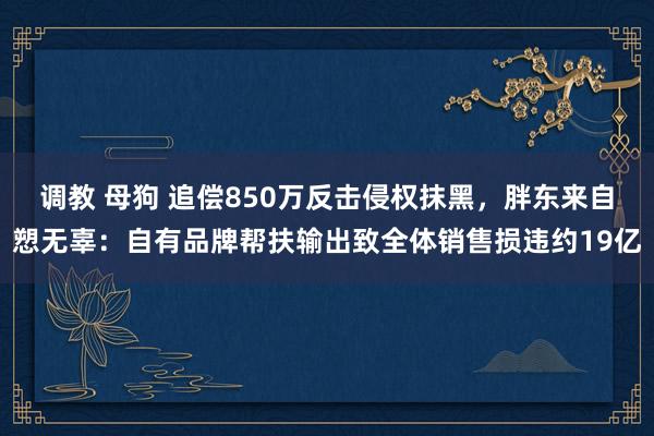 调教 母狗 追偿850万反击侵权抹黑，胖东来自愬无辜：自有品牌帮扶输出致全体销售损违约19亿