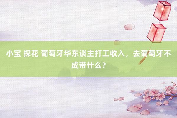 小宝 探花 葡萄牙华东谈主打工收入，去葡萄牙不成带什么？