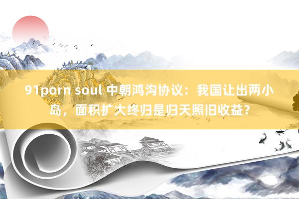 91porn soul 中朝鸿沟协议：我国让出两小岛，面积扩大终归是归天照旧收益？