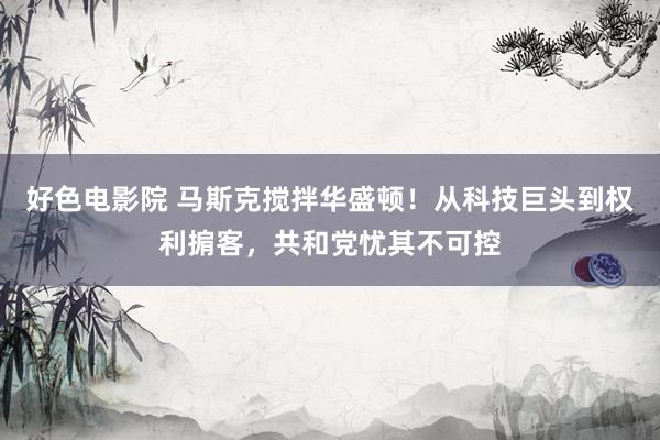 好色电影院 马斯克搅拌华盛顿！从科技巨头到权利掮客，共和党忧其不可控