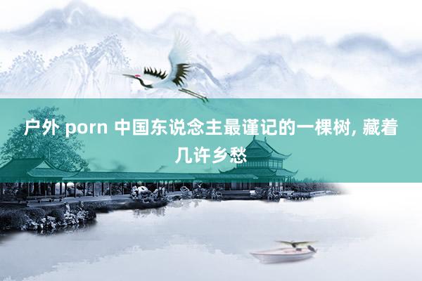 户外 porn 中国东说念主最谨记的一棵树, 藏着几许乡愁