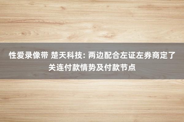 性爱录像带 楚天科技: 两边配合左证左券商定了关连付款情势及付款节点