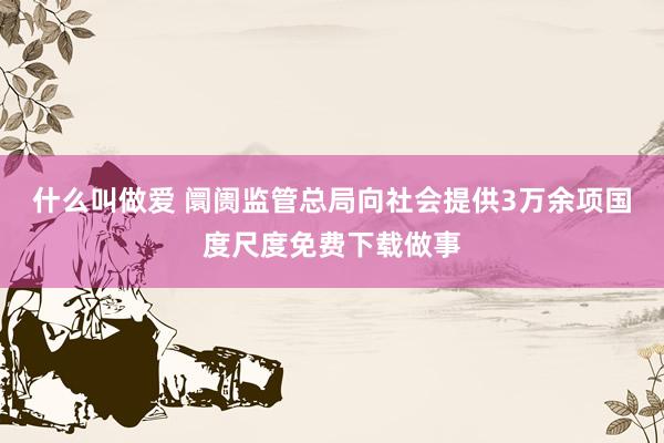 什么叫做爱 阛阓监管总局向社会提供3万余项国度尺度免费下载做事
