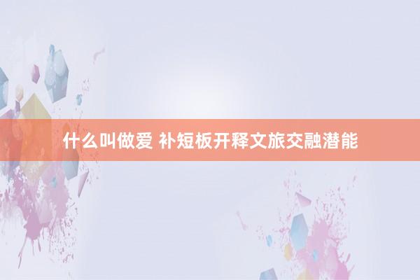 什么叫做爱 补短板开释文旅交融潜能