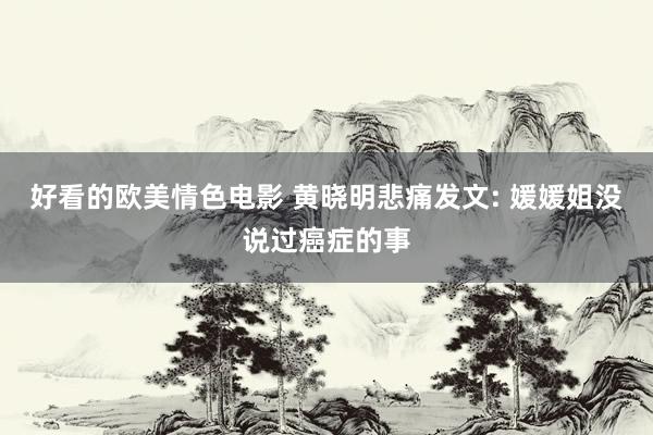 好看的欧美情色电影 黄晓明悲痛发文: 媛媛姐没说过癌症的事