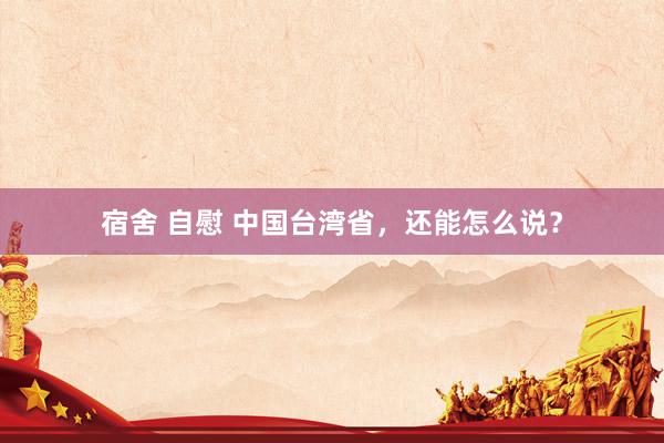 宿舍 自慰 中国台湾省，还能怎么说？