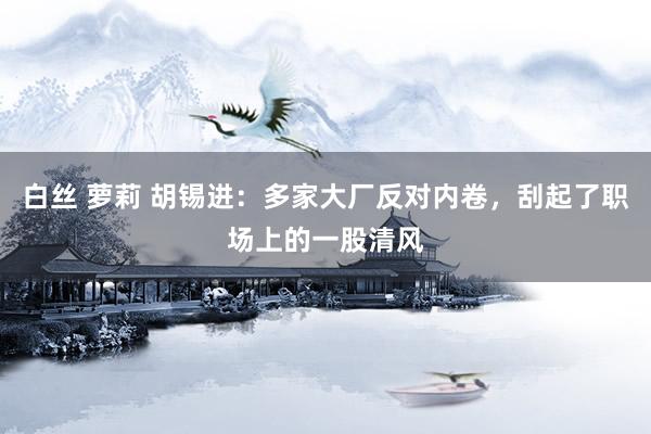白丝 萝莉 胡锡进：多家大厂反对内卷，刮起了职场上的一股清风
